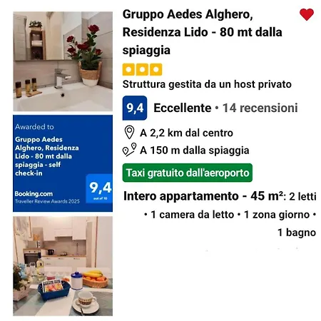 Gruppo Aedes Alghero, Residenza Lido - 80 Mt Dalla *